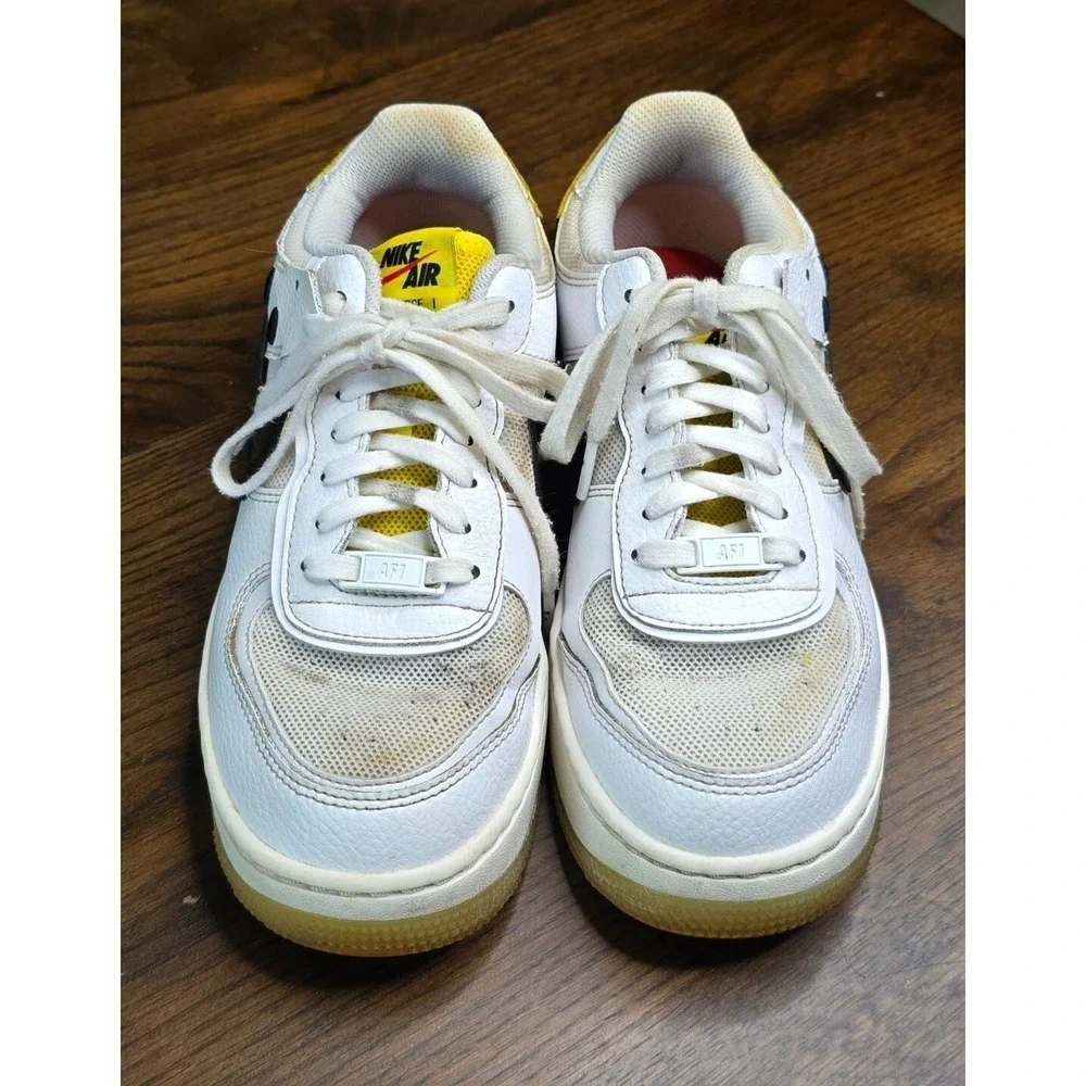 Nike Air Force 1 Shadow Womens Sneakers Size 8 White Yellow Black‎ Leather